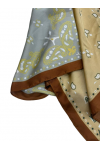 14890 Patchwork Desenli Kahve Çift Tarafı Baskılı Bandana Fular 70x70 cm