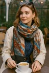 15064 Etnik Desenli Siyah Şal