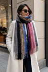 Batikli Gri Püsküllü Kalın Şal - Nesvay Batikli Gri Püsküllü Kalın Şal, %100 Polyester, 67x180 cm