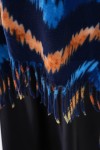 Çizgi Desenli Sax Mavi Püsküllü Kalın Şal - Nesvay Çizgi Desenli Sax Mavi Püsküllü Kalın Şal, %100 Polyester, 70x180 cm