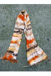 Beige Tie-Dye Chunky Shoulder Wrap, 100% polyester, 70x180 cm