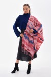 Pink Tie-Dye Chunky Shoulder Wrap, 100% polyester, 70x180 cm