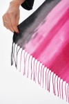 Batikli Fuşya Kalın Püsküllü Şal - Nesvay Batikli Fuşya Kalın Püsküllü Şal, %100 Polyester, 70x180 cm