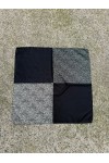 15254 Patchwork Desenli Siyah Çift Tarafı Baskılı Bandana Fular 53x53 cm