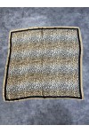 15328 Leopar Desen Bej Bandana Fular 90x90 cm