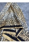 15328 Leopar Desen Bej Bandana Fular 90x90 cm