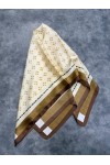 15329 Kar Tanesi Desenli Ekru Bandana Fular 90x90 cm