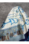 15339 Anahtar Desen Mavi Bandana Fular 90x90 cm