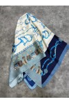 15339 Anahtar Desen Mavi Bandana Fular 90x90 cm