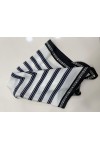 15376 Siyah Çizgi Desenli Bandana Fular 70x70 cm