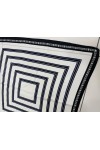 15376 Siyah Çizgi Desenli Bandana Fular 70x70 cm