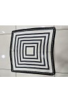15376 Siyah Çizgi Desenli Bandana Fular 70x70 cm