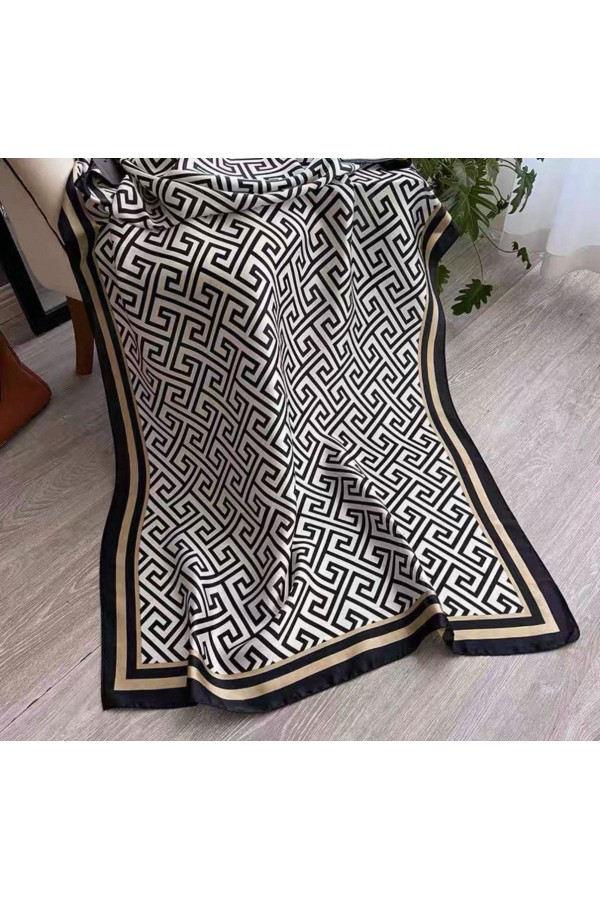 15388 Desenli Siyah Bej Şal 90x180 cm