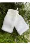 Ecru Gloves, 100% polyester plush