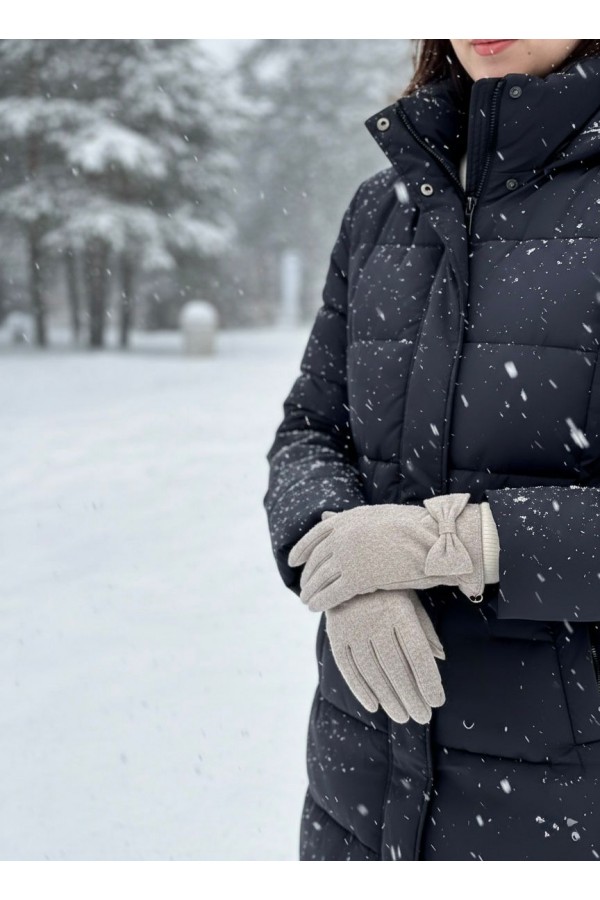 16046-1 Fiyonklu Bej Eldiven