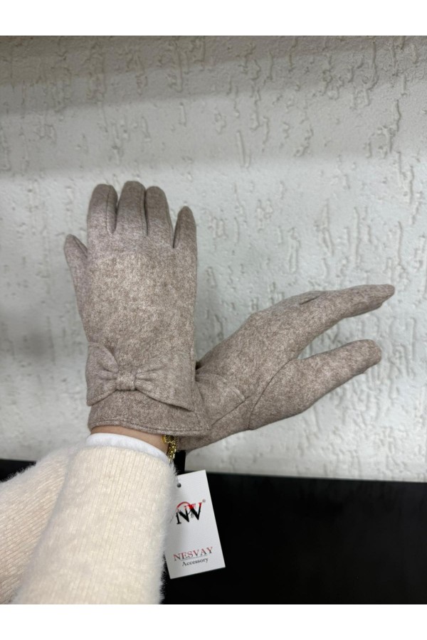 16046-1 Fiyonklu Bej Eldiven