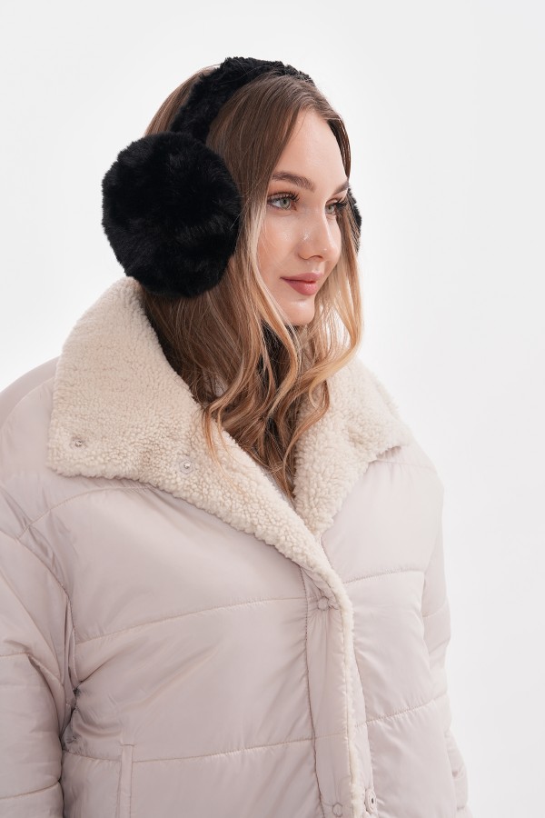 18014 Peluş Siyah Kulaklık 18014 Peluş Siyah Kulaklık
