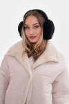 Peluş Siyah Kulaklık, %100 Polyester Peluş