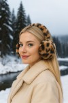 Leopar Vizon Peluş Kulaklık - Nesvay Leopar Vizon Peluş Kulaklık, %100 Polyester Peluş