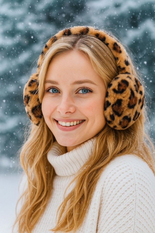 18016 Leopar Vizon Peluş Kulaklık