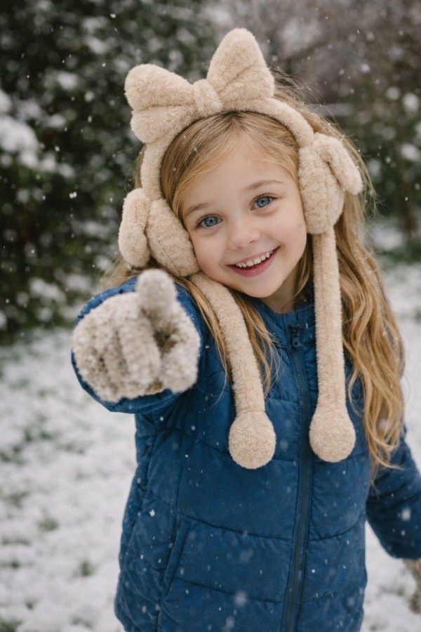 18021 Bej Peluş Kulaklık