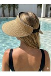 19043 Camel Lastikli Üstü Açık Hasır Vizör Şapka