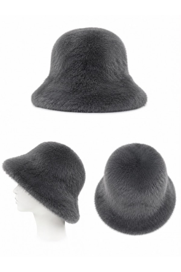 19132 Antrasit Peluş Bucket Şapka 19132 Antrasit Peluş Bucket Şapka