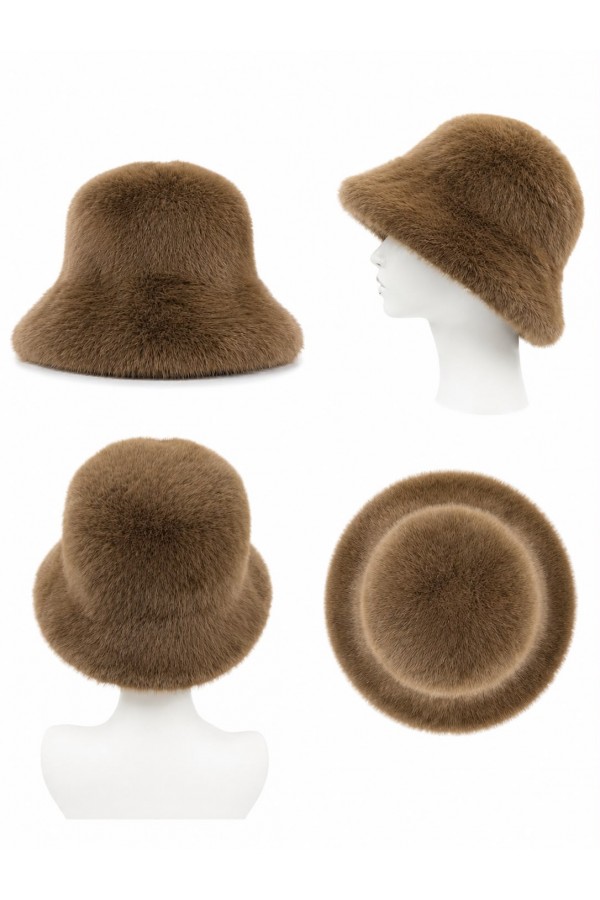 19132 Vizon Peluş Bucket Şapka 19132 Vizon Peluş Bucket Şapka