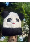 İçi Polarlı Kırçıllı Panda Desenli Siyah Beyaz Çocuk Beresi 3-5 Yaş, %70 Akrilik %30 Polyester