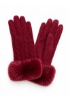 E0029 Bordo Örgü Triko Bileği Kürklü Eldiven E0029 Bordo Örgü Triko Bileği Kürklü Eldiven
