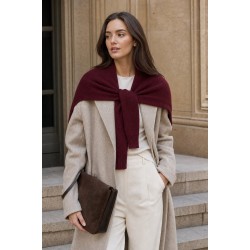 HRK01 Burgundy Tie-Front Shrug