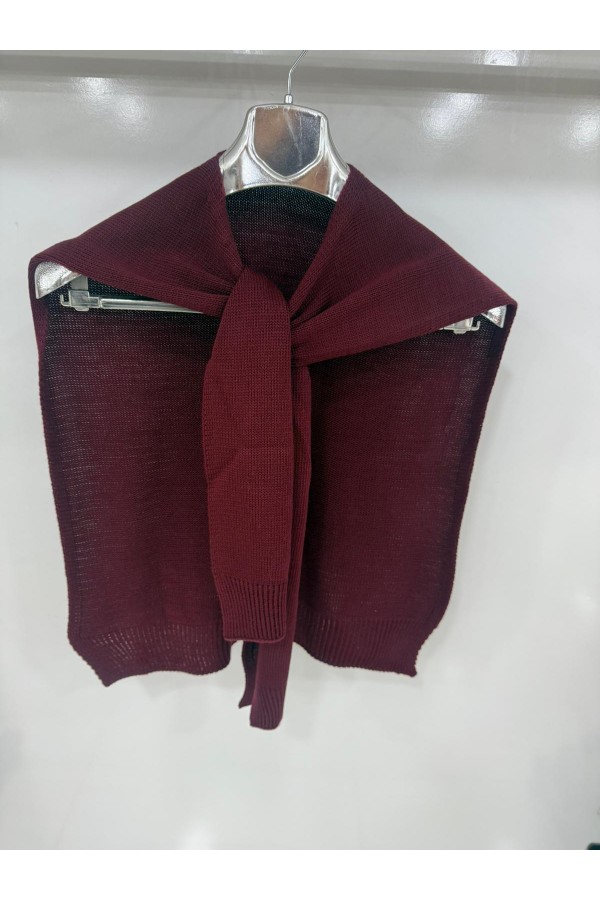HRK01 Bordo Kazak Görünümlü Bağlama Şal
