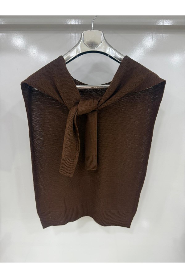 HRK01 Kahverengi Kazak Görünümlü Bağlama Şal