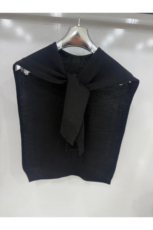 HRK01 Siyah Kazak Görünümlü Bağlama Şal