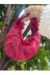NWC-001 Bordo Peluş Çanta