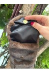 Peluş Kahverengi Mıknatıslı Mini Çanta, %100 Polyester Peluş
