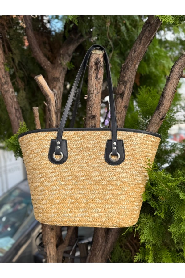 NWC-1041 Bej Hasır Çanta 48x33x15 cm