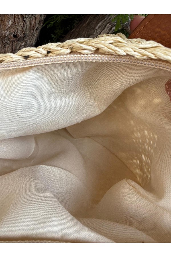 NWC-1077 Bej El Örgüsü Hasır Çanta 24x23 cm NWC-1077 Bej El Örgüsü Hasır Çanta 24x23 cm