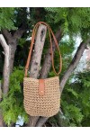 NWC-1077 Camel El Örgüsü Hasır Çanta 24x23 cm NWC-1077 Camel El Örgüsü Hasır Çanta 24x23 cm