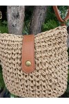 NWC-1077 Camel El Örgüsü Hasır Çanta 24x23 cm NWC-1077 Camel El Örgüsü Hasır Çanta 24x23 cm