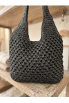 NWC-1088 Siyah El Örgüsü Hasır Çanta