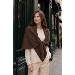 S009 Brown Knit Shoulder Shawl