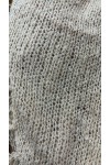 S010 Püsküllü Yün Karışımlı Kumaş Bej Üçgen Şal 80x180 cm