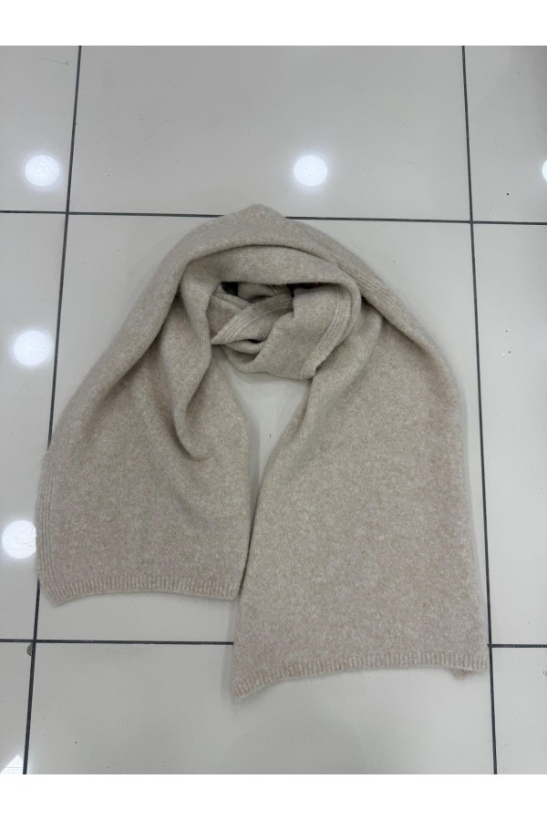 S014 Ekru Puf Şal Atkı 40x180 cm
