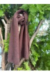 S014 Kahverengi Puf Şal Atkı 40x180 cm
