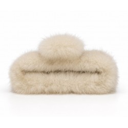 T16 Bej Peluş Toka